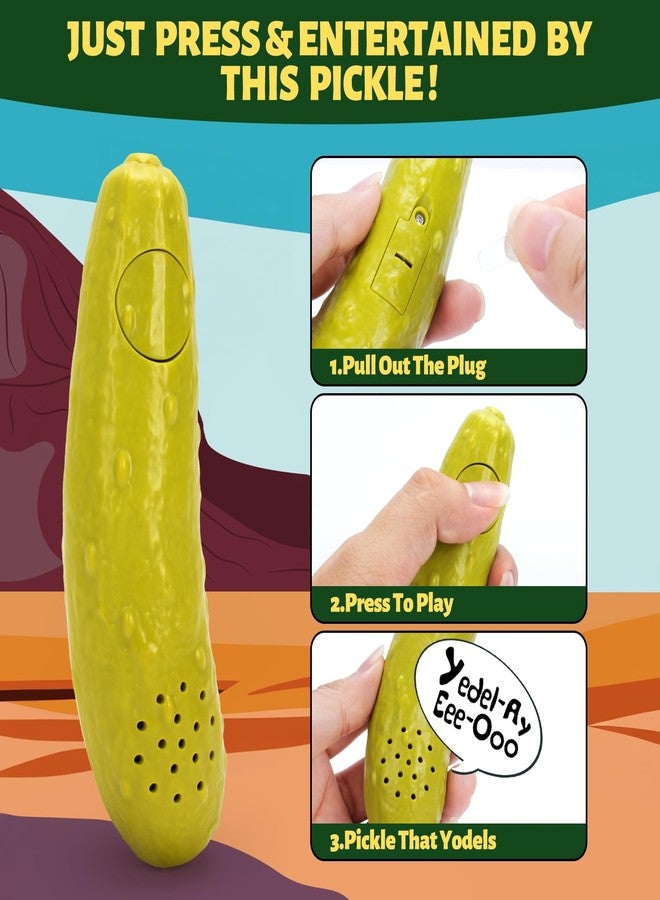 A AIFAMY Pickle That Yodels- Singing Cucumber Toy - Funny Gag Gift Idea for Adults Friends and Family, Includes Batteries - Image 3